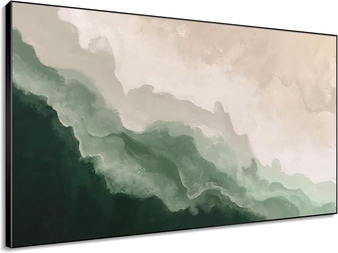 46"x72" XL Framed Wall Art - Soothing Ocean Waves Minimalist (Frame Assembly Required)