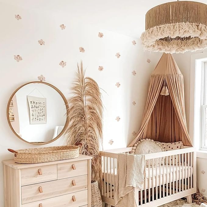 12x36 Inch Boho Floral Set Wall Decal- Nature, Leaves, Flower Themed DIY Boho Wall Decal Mural Set - 56 Pcs Stickers for Kitchen, Nursery, Office Decor - 3x2.5 Inch Decals (Boho Flower Design)