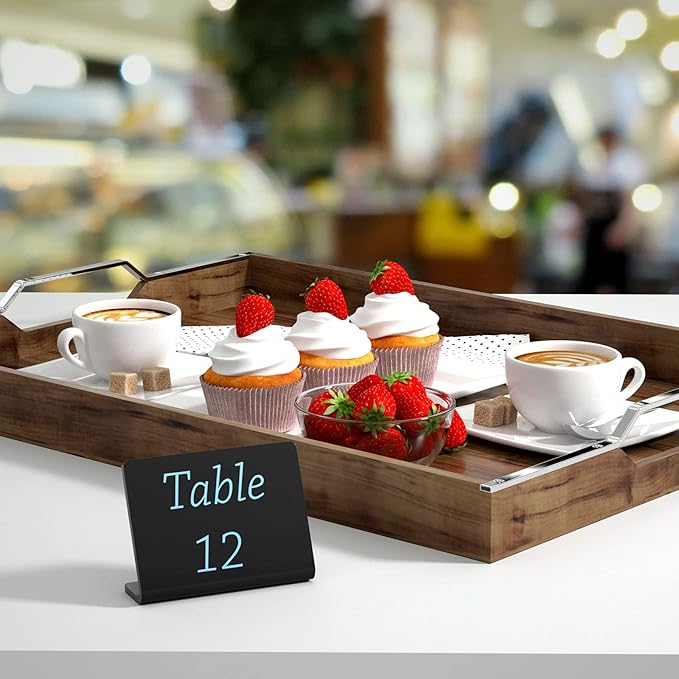 10 Pack Acrylic Mini Chalkboard Signs for Food, AITEE Black Mini Tabletop Chalkboard Signs, Small Buffet Chalkboards Signs for Weddings, Birthday Parties, Message Board Signs, Buffet,Bakery and Retail