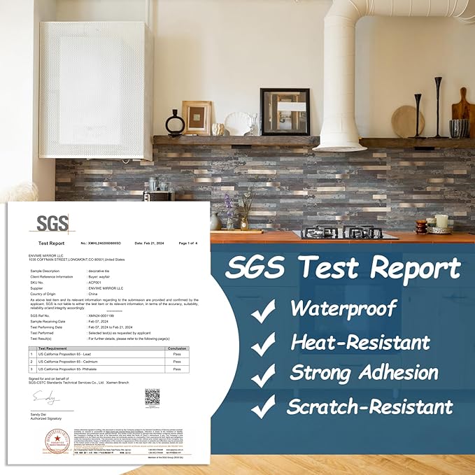 Yipscazo 40 Sheets Peel and Stick Stone Metal Backsplash, PVC Wall Tiles Stick on Tiles for Backsplash Kitchen, Bathroom, Fireplace (6'' X 12'', Ecru Rustic)