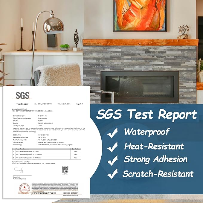 Yipscazo 2026 New Upgrade Peel and Stick Stone Metal Backsplash, PVC Wall Tiles Stick on Tiles for Backsplash Kitchen, Bathroom, Fireplace (40 Sheets, Light Wood)