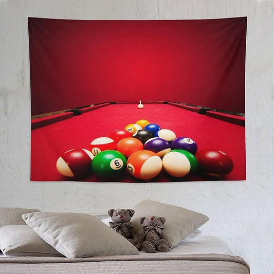 ZhiRain Billiard Tapestry Wall Hanging Recreational Indoor Billiards Game Printed Tapestries Home Decor for Living Room Bedroom Farmhouse Apartment Dorm 60"x80"