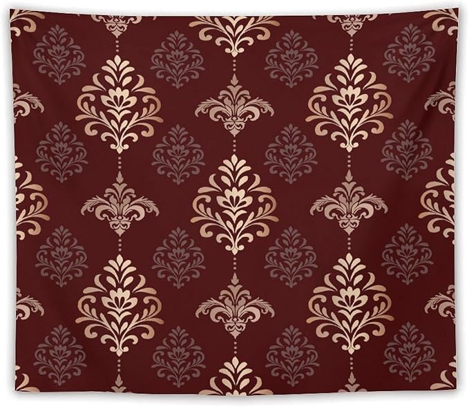 ZhiRain Vintage Damask Floral Tapestry Wall Hanging Oriental Antique Gothic Bohemia Floral Tapestries Home Decor for Living Room Bedroom Farmhouse Apartment Dorm 50"x60"