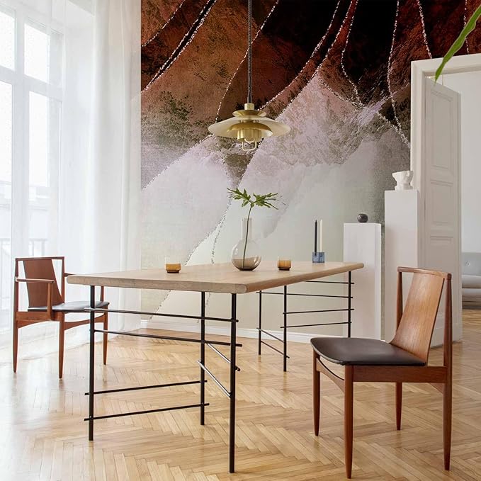 artgeist Wall Mural Abstract 135x101 in - Peel and Stick Self-Adhesive Wallpaper Removable Large Sticker Foil Wall Decor Print Picture Image Design 3D Effect Marble Like Painted a-A-10216-a-b