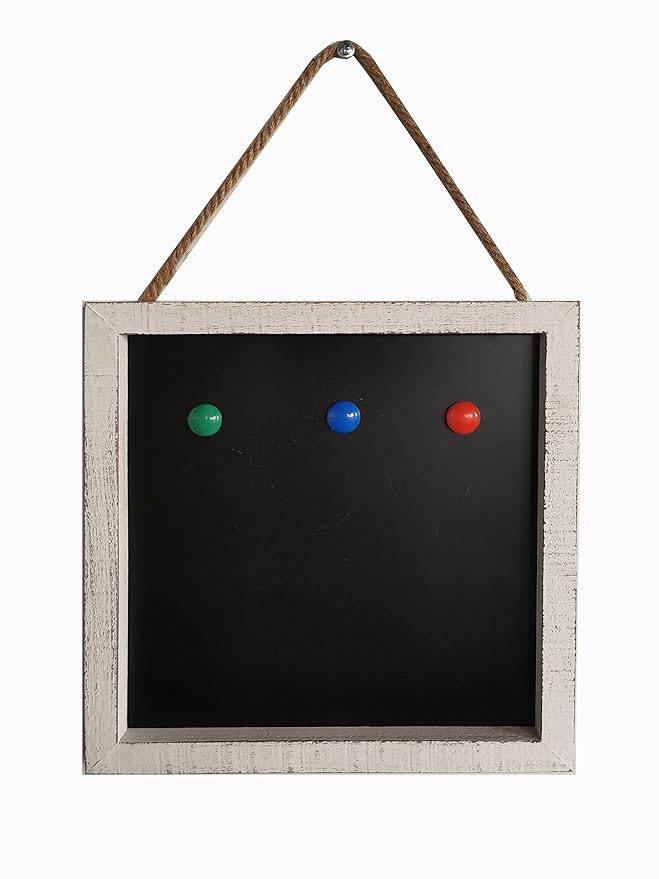 16''x12'' Wood Framed Chalkboard for Wall Home Decorative Chalk Board for Shool,Office,Wedding and Menu. (White, 11''x11'')