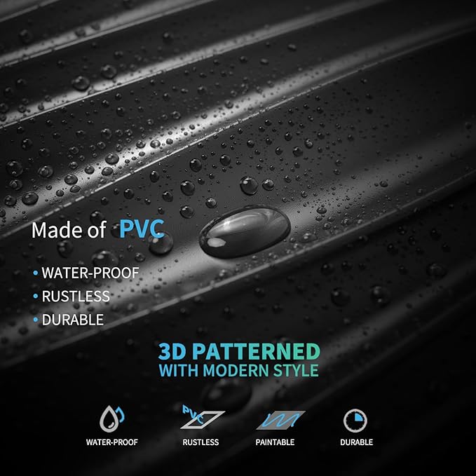 Art3d 24-Pack 3D Wall Panels for Interior Home Décor, PVC Wavy Textured Accent Wall Paneling for Living Room Bedroom TV Backdrop Office, 15.7 x 11.8 Inch - Black