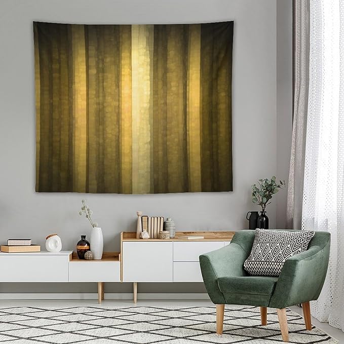 ZhiRain Gold Ombre Tapestry Wall Hanging Abstract Modern Luxury Cool Glass Texture Gold Tapestries Home Decor for Living Room Bedroom Apartment Farmhouse Dorm 50"x60"