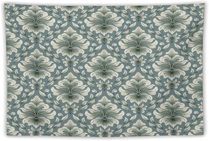 ZhiRain Retro Damask Tapestry Wall Hanging Gothic Vintage Baroque Classic Pattern Tapestries Home Decor for Living Room Bedroom Farmhouse Apartment Dorm 60"x90"