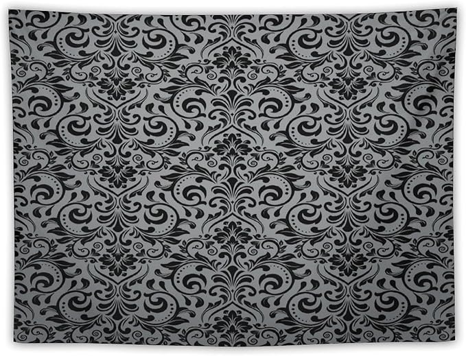 ZhiRain Damask Floral Tapestry Wall Hanging Vintage Classic Flower Pattern Tapestries Home Decor for Living Room Bedroom Farmhouse Apartment Dorm 30"x40"