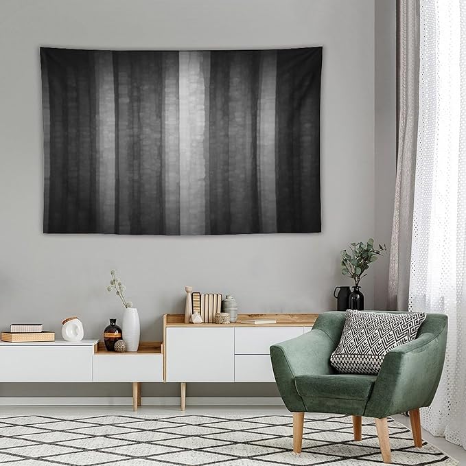 ZhiRain Black Grey Tapestry Wall Hanging Cool Glass Texture Ombre Abstract Modern Elegant Tapestries Home Decor for Living Room Bedroom Apartment Farmhouse Dorm 40"x60"
