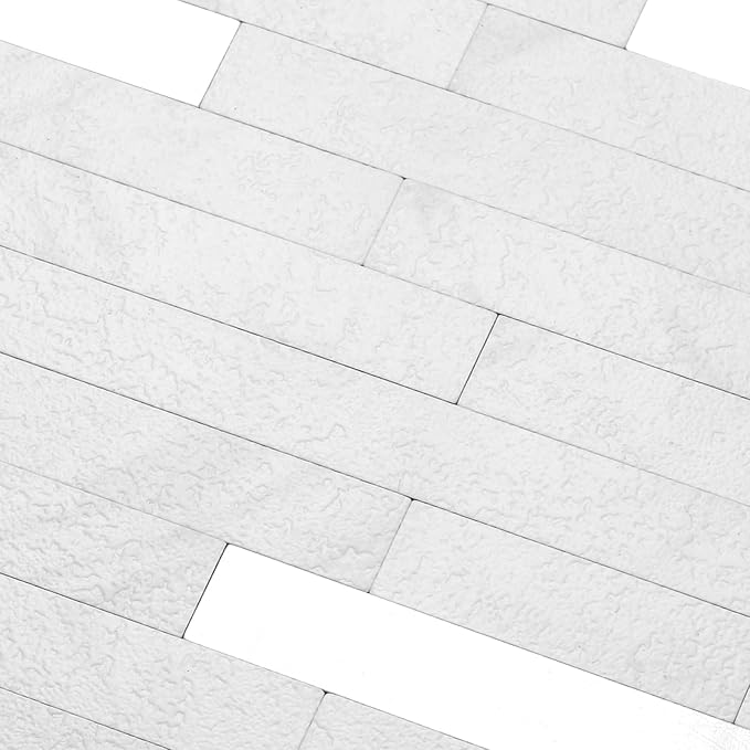 Yipscazo 20 Sheets Peel and Stick Stone Metal Backsplash, PVC Wall Tiles Stick on Tiles for Backsplash Kitchen, Bathroom, Laundry Room, Camper, Fireplace