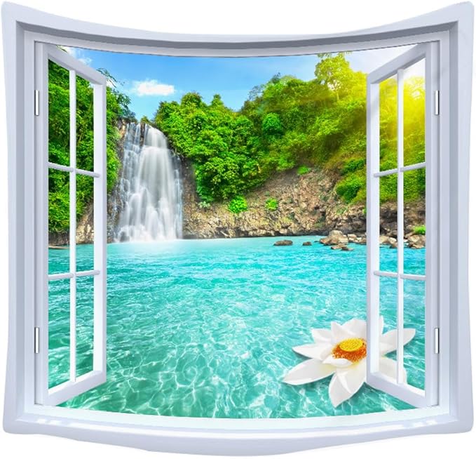 XIUYINHS Nature Forest Tapestry,Scenery Wall Tapestries,Mountain Tree Tapestry,for Home Office Dorm Indoor and Outdoor Decoration Large Size 59"(W) x59(L) GTCH(67)