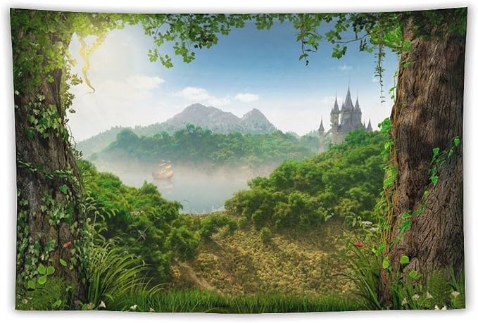 ZhiRain Fantasy Forest Tapestry Wall Hanging Beautiful Enchanting Fairy Tale Woodland Tapestries Home Decor for Living Room Bedroom Farmhouse Apartment Dorm 60"x90"