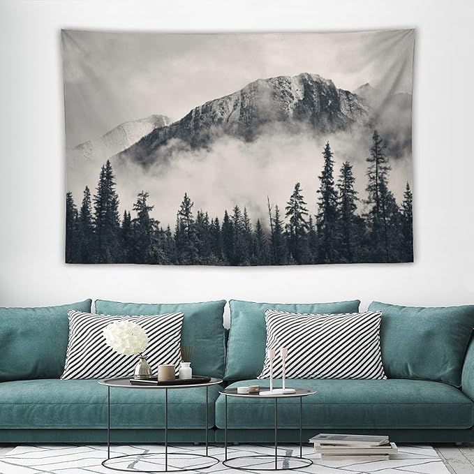 ZhiRain National Parks Tapestry Wall Hanging Canadian Smokey Mountain Cliff Outdoors Scenery Tapestries Home Decor for Living Room Bedroom Apartment Farmhouse Dorm 40"x60"