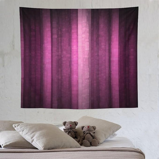 ZhiRain Pink Striped Tapestry Wall Hanging Hot Pink Neon Cute Abstract Mosaic Glass Texture And Dark Stripe Art Tapestries Home Decor for Living Room Bedroom Apartment Farmhouse 50"x60"