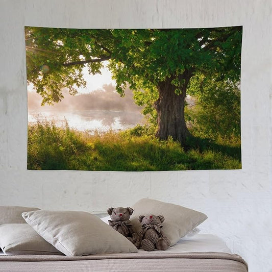 ZhiRain Tree Tapestry Wall Hanging Green Jungle Trees Nature Landscape Tapestries Home Decor for Living Room Bedroom Apartment Farmhouse Dorm 40"x60"