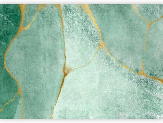 artgeist Wall Mural Abstract 135x101 in - Peel and Stick Self-Adhesive Wallpaper Removable Large Sticker Foil Wall Decor Print Picture Image Design Marble Turqoise Like Painted a-A-10224-a-a