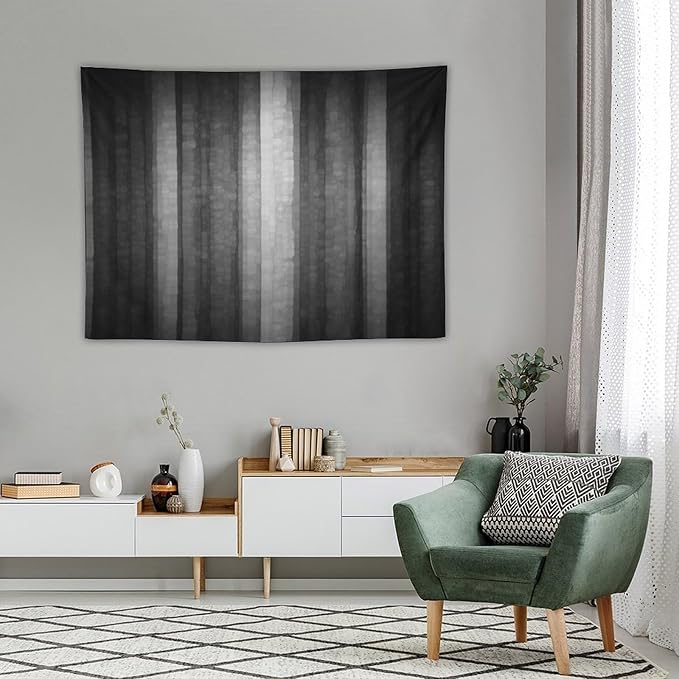 ZhiRain Black Grey Tapestry Wall Hanging Cool Glass Texture Ombre Abstract Modern Elegant Tapestries Home Decor for Living Room Bedroom Apartment Farmhouse Dorm 30"x40"