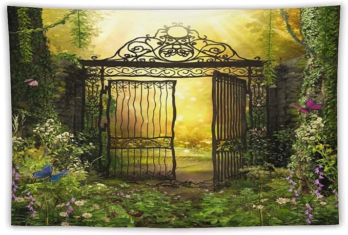 ZhiRain Fantasy Tapestry Wall Hanging Gothic Gate Fantasy Forest Magic Dreamland Fairy Landscape Pattern Tapestries Home Decor for Living Room Bedroom Apartment Farmhouse Dorm 60"x90"