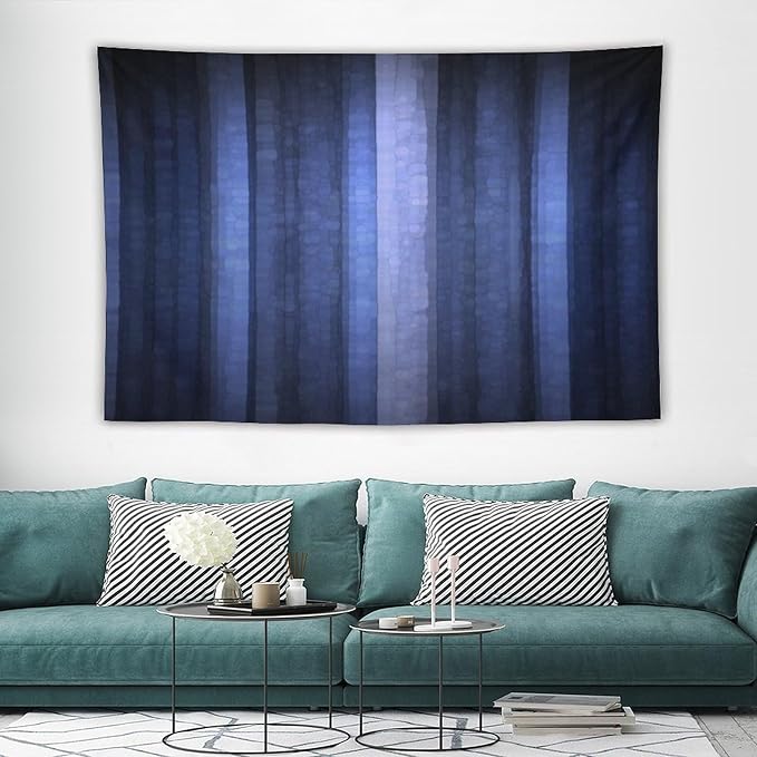 ZhiRain Navy Blue Tapestry Wall Hanging Abstract Modern Navy Blue Cool Glass Texture Ombre Tapestries Home Decor for Living Room Bedroom Apartment Farmhouse Dorm 60"x90"