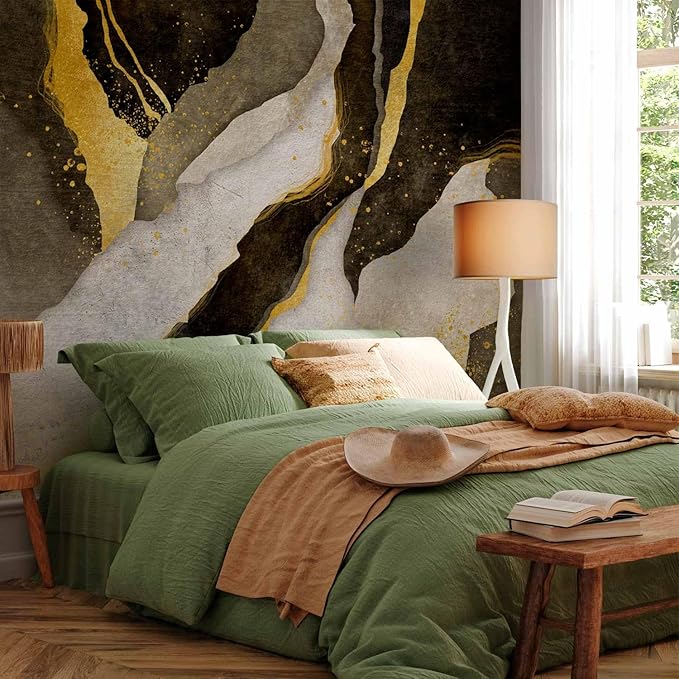 artgeist Wall Mural Abstract 135x101 in - Peel and Stick Self-Adhesive Wallpaper Removable Large Sticker Foil Wall Decor Print Picture Design Marble Like Painted a-A-10203-a-b