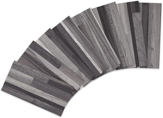 Yipscazo Peel and Stick backsplash 3 x 6 Inches 3D PVC Composite Wall Tile Stick on Backsplash Tile for Kitchen Bathroom, Laundry Room, Fireplace(Black Wood, 100 Pieces)
