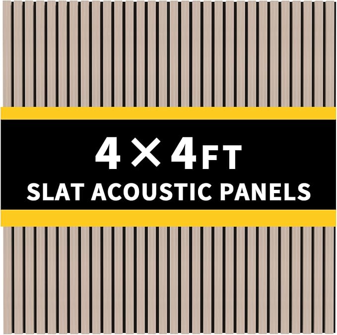2 PCS wooden slats sound-absorbing panels, 3D groove wood grain sound absorbing panels, stylish decoration, significant noise reduction effect, suitable for walls and ceilings (Oak)