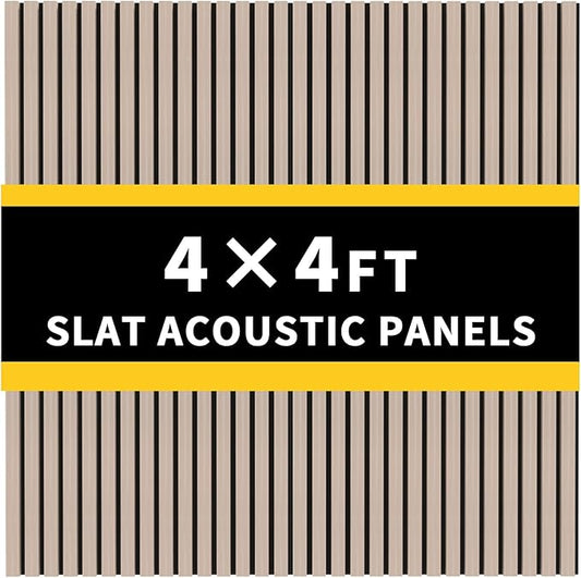 2 PCS wooden slats sound-absorbing panels, 3D groove wood grain sound absorbing panels, stylish decoration, significant noise reduction effect, suitable for walls and ceilings (Oak)