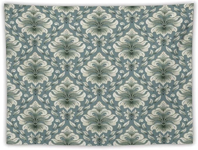 ZhiRain Retro Damask Tapestry Wall Hanging Gothic Vintage Baroque Classic Pattern Tapestries Home Decor for Living Room Bedroom Farmhouse Apartment Dorm 60"x80"