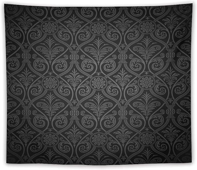 ZhiRain Damask Tapestry Wall Hanging Antique Baroque Pattern with Mild Ombre Shade Gothic Victorian Style Tapestries Home Decor for Living Room Bedroom Farmhouse Apartment Dorm 50"x60"
