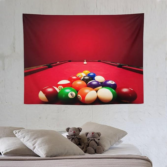 ZhiRain Billiard Tapestry Wall Hanging Recreational Indoor Billiards Game Printed Tapestries Home Decor for Living Room Bedroom Farmhouse Apartment Dorm 30"x40"