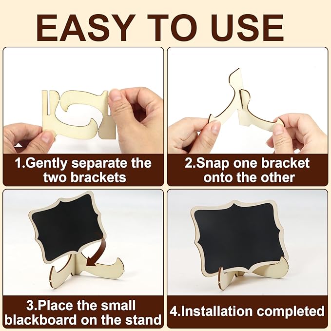 18 Pack Mini Chalkboards Signs with Easel Stand Mini Wooden Chalkboard Signs with 2 Chalk Markers Small Rectangle Chalkboards Blackboard for Food Labels Wedding Signs Place Cards Event Decorations