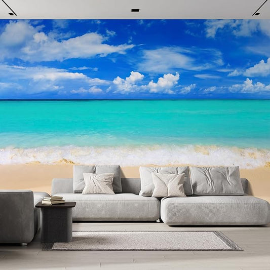 wall26 - Word Paradise on Beach - Concept Travel Background - Removable Wall Mural Self-Adhesive Large Wallpaper - 66x96 inches