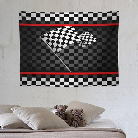 ZhiRain Racing Car Kids Tapestry Wall Hanging Boys Construction Vehicles Racing Flag Tapestries Home Decor for Living Room Bedroom Apartment Farmhouse Dorm 30"x40"
