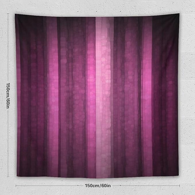 ZhiRain Pink Striped Tapestry Wall Hanging Hot Pink Neon Cute Abstract Mosaic Glass Texture And Dark Stripe Art Tapestries Home Decor for Living Room Bedroom Apartment Farmhouse 60"x60"