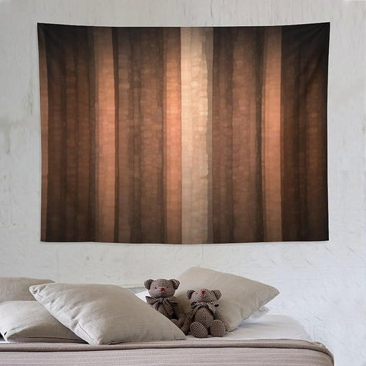 ZhiRain Brown Gradient Tapestry Wall Hanging Cool Glass Texture And Vintage Stripe Art Tapestries Home Decor for Living Room Bedroom Apartment Farmhouse Dorm 60"x80"