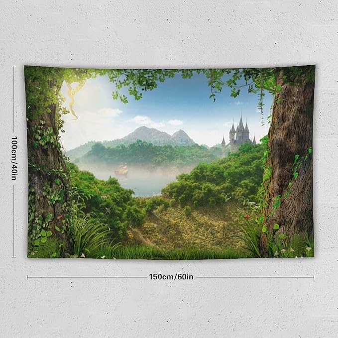 ZhiRain Fantasy Forest Tapestry Wall Hanging Beautiful Enchanting Fairy Tale Woodland Tapestries Home Decor for Living Room Bedroom Farmhouse Apartment Dorm 40"x60"