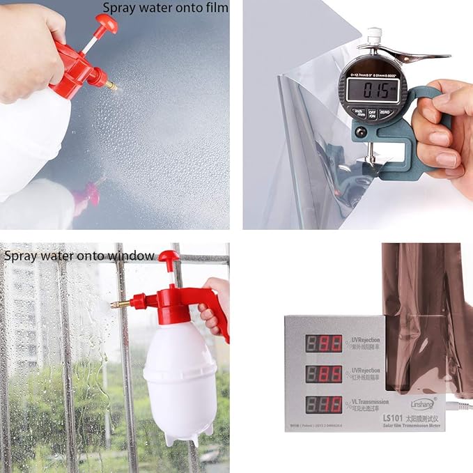 WPCTEV Reflective Window Film Mirror One Way Daytime Privacy Anti UV Static Cling Window Film Removable Decorative Screen Stickers Brown & Silver 6 Mil 35.4 Inch x 20 Feet