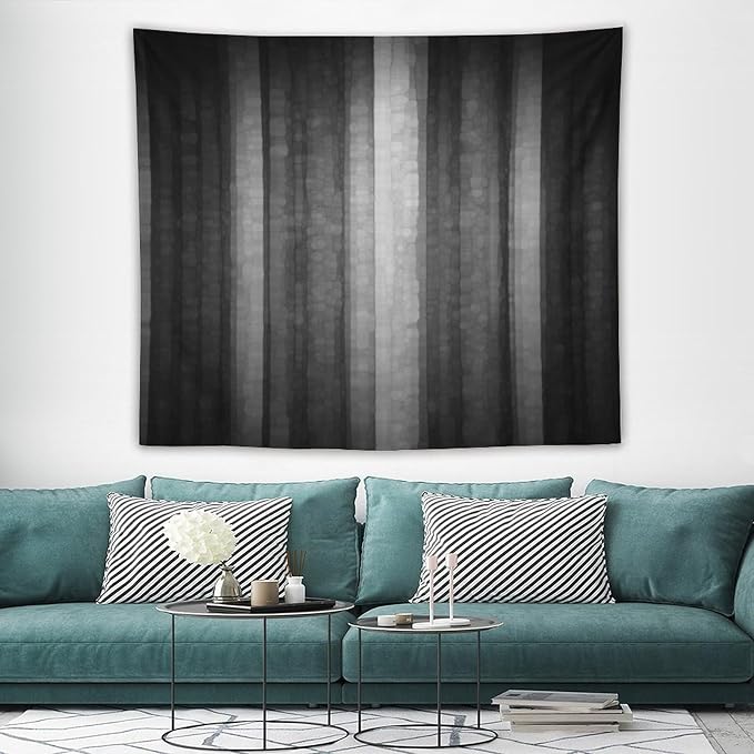 ZhiRain Black Grey Tapestry Wall Hanging Cool Glass Texture Ombre Abstract Modern Elegant Tapestries Home Decor for Living Room Bedroom Apartment Farmhouse Dorm 50"x60"