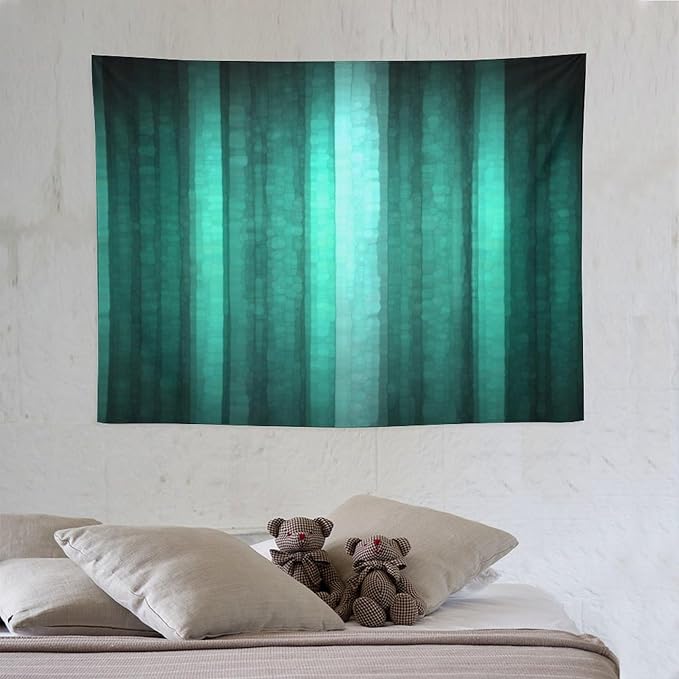 ZhiRain Teal Tapestry Wall Hanging Cool Glass Texture Ombre Turquoise Abstract Modern Tapestries Home Decor for Living Room Bedroom Apartment Farmhouse Dorm 30"x40"