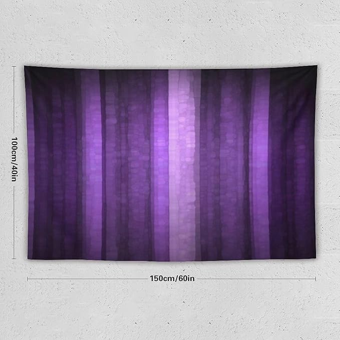 ZhiRain Purple Striped Tapestry Wall Hanging Abstract Mosaic Glass Texture And Dark Stripe Modern Neon Purple Art Tapestries Home Decor for Living Room Bedroom Apartment Farmhouse 40"x60"