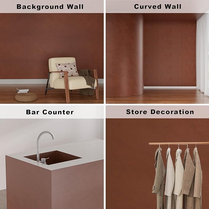 3D Wall Panels - 4PCS 47.2"x23.6" Faux Stone Wall Covering - MCM Modified Clay Material for Home Art, Accent Brick, Modern Exterior/Interior Decoration, Covering 31 sq.ft Slate Coffee Color