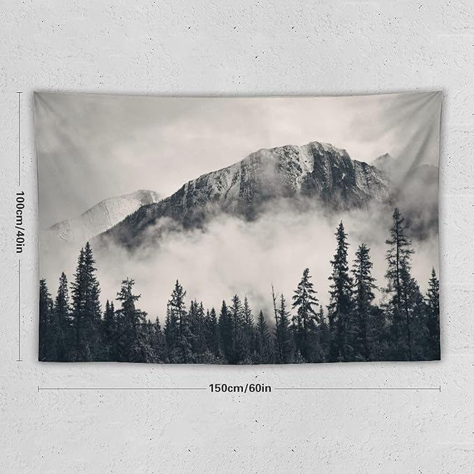 ZhiRain National Parks Tapestry Wall Hanging Canadian Smokey Mountain Cliff Outdoors Scenery Tapestries Home Decor for Living Room Bedroom Apartment Farmhouse Dorm 40"x60"