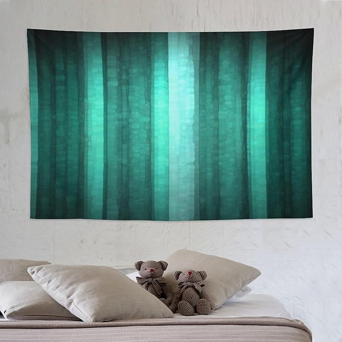 ZhiRain Teal Tapestry Wall Hanging Cool Glass Texture Ombre Turquoise Abstract Modern Tapestries Home Decor for Living Room Bedroom Apartment Farmhouse Dorm 60"x90"
