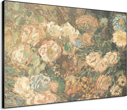 46"x60" XL Framed Wall Art - Impressionist Floral (Frame Assembly Required)