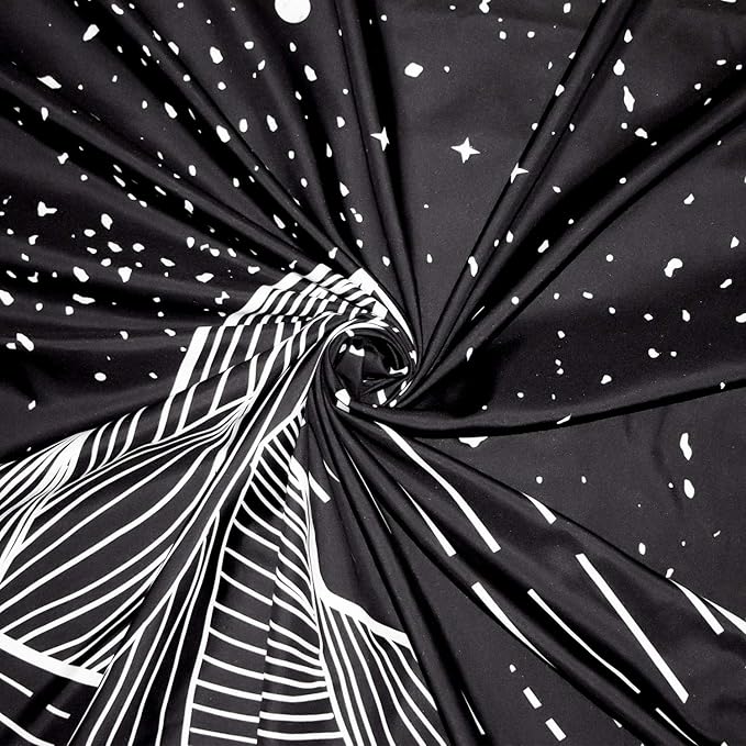 Zussun Black and White Tapestry Starry Night Mountain Tapestries for Bedroom Aesthetic Moon and Stars Tapastry's Wall Hanging Dark Nature Forest Wall Tapestry for Living Room Dorm (Dark, 60'' × 50'')