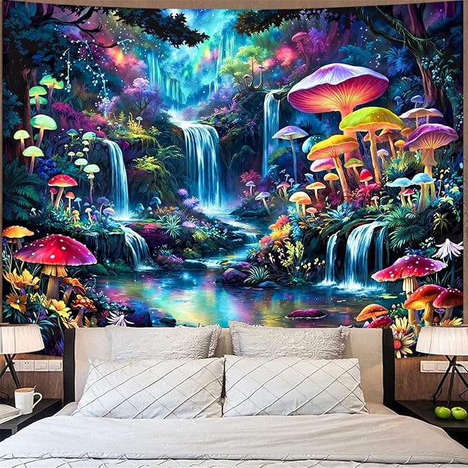 Zussun Hippie Sun Tapestry Boho Vintage Sunrise Nature Tree Lake Wall Tapestry for Bedroom Aesthetic Colorful Landscape Large Tapestries Wall Hanging for Dorm Living Room Decor 80 x 60 Inch