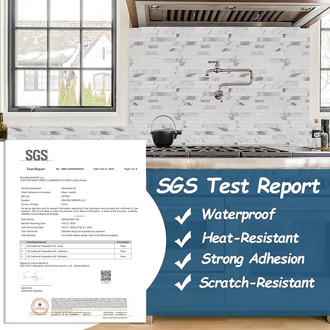 Yipscazo 2026 New Upgrade Peel and Stick Stone Metal Backsplash, PVC Wall Tiles Stick on Tiles for Backsplash Kitchen, Bathroom, Fireplace (20 Sheets, Marble White)