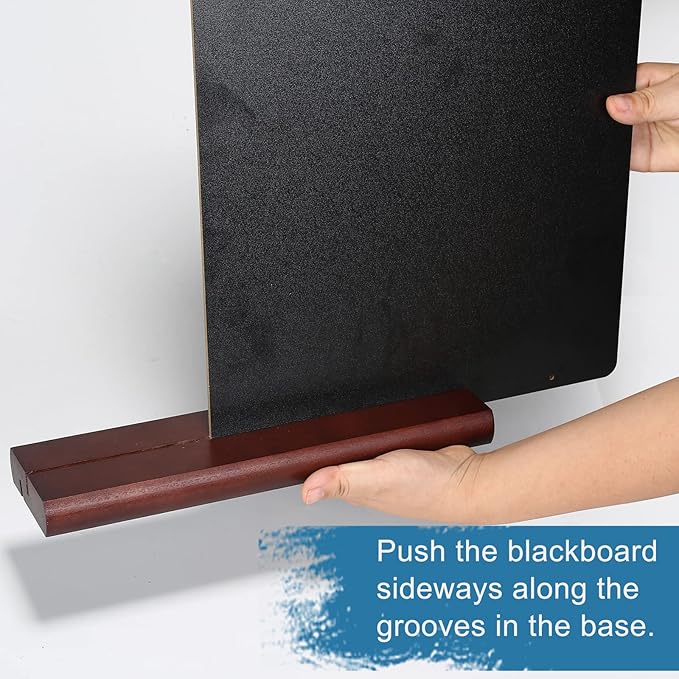 11.7x16.5 Inch Tabletop Chalkboard with Wood Base, Menu Chalkboard Stand, Message Board, Bar and Special Event Decorations, Hanging Double-Sided Chalkboards Sign for DIY Home Decoration-Walnut