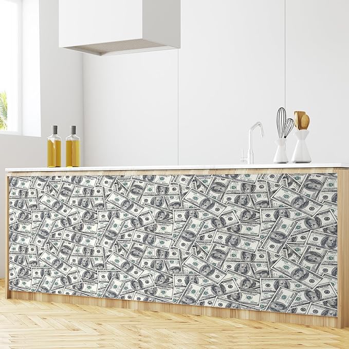 wall26-100 Dollar Bills Collage Background Large Money Wall Mural, Removable Peel and Stick Wallpaper, Home Decor - 48x72 inches